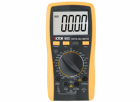 VICTOR 88D万用表产品图片
胜利VC88D数字万用表,国产万用表VICTOR 88D,产地深圳,通断报警,直流电压量程:200mV/2V/20V/200V/1000V
如果您对【VICTOR 88D万用表】的价格、厂家、型号、图片、技术参数、产品功能等有什么疑问,请联系我们获取VICTOR 88D万用表的最新信息。